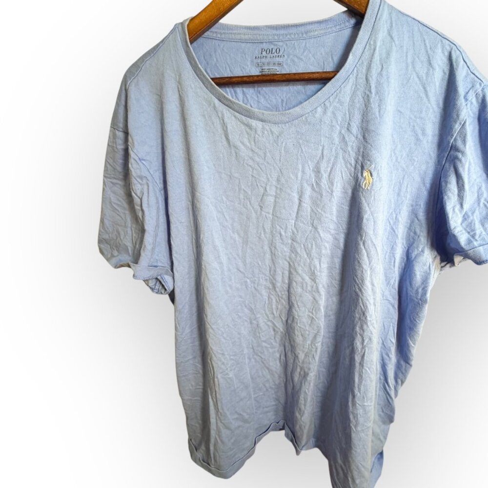 Polo Ralph Lauren Light Blue V‑Neck T‑Shirt – Size XL